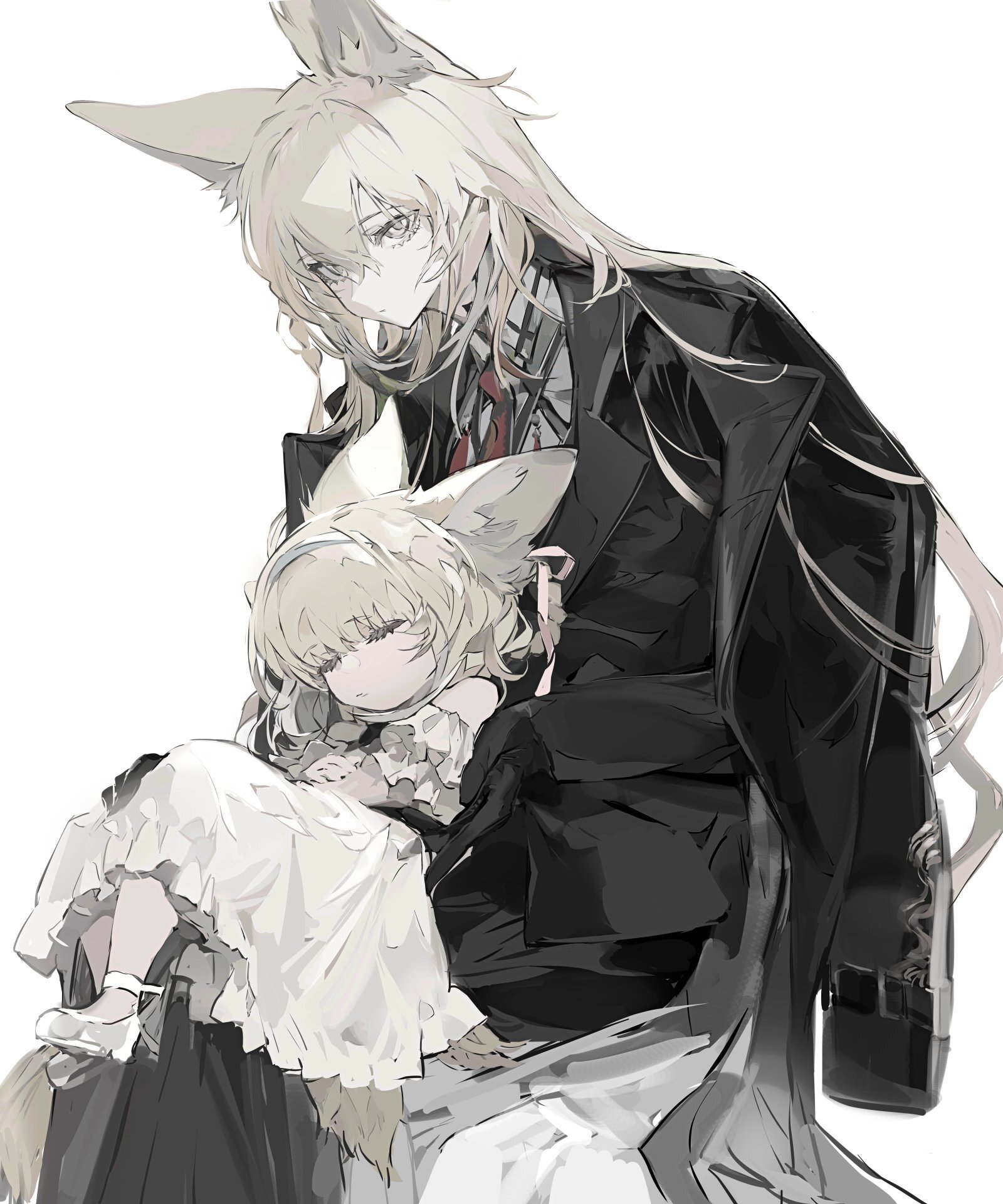 Suzuran (Arknights) & Vulpisfoglia (Arknights) from Arknights drawn by Koio