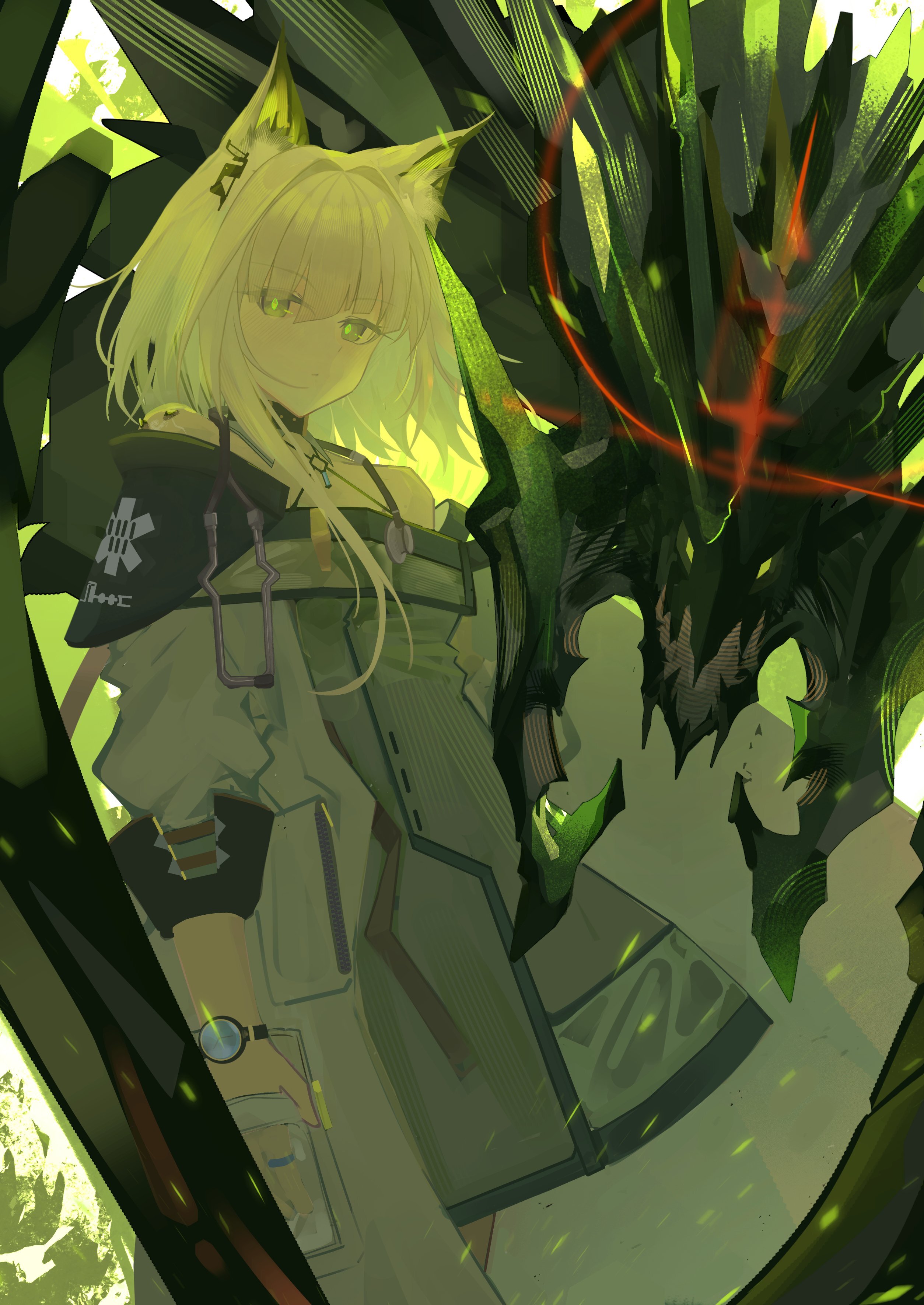 Kal'tsit (Arknights) & Mon3tr (Arknights) from Arknights drawn by Kira Guil