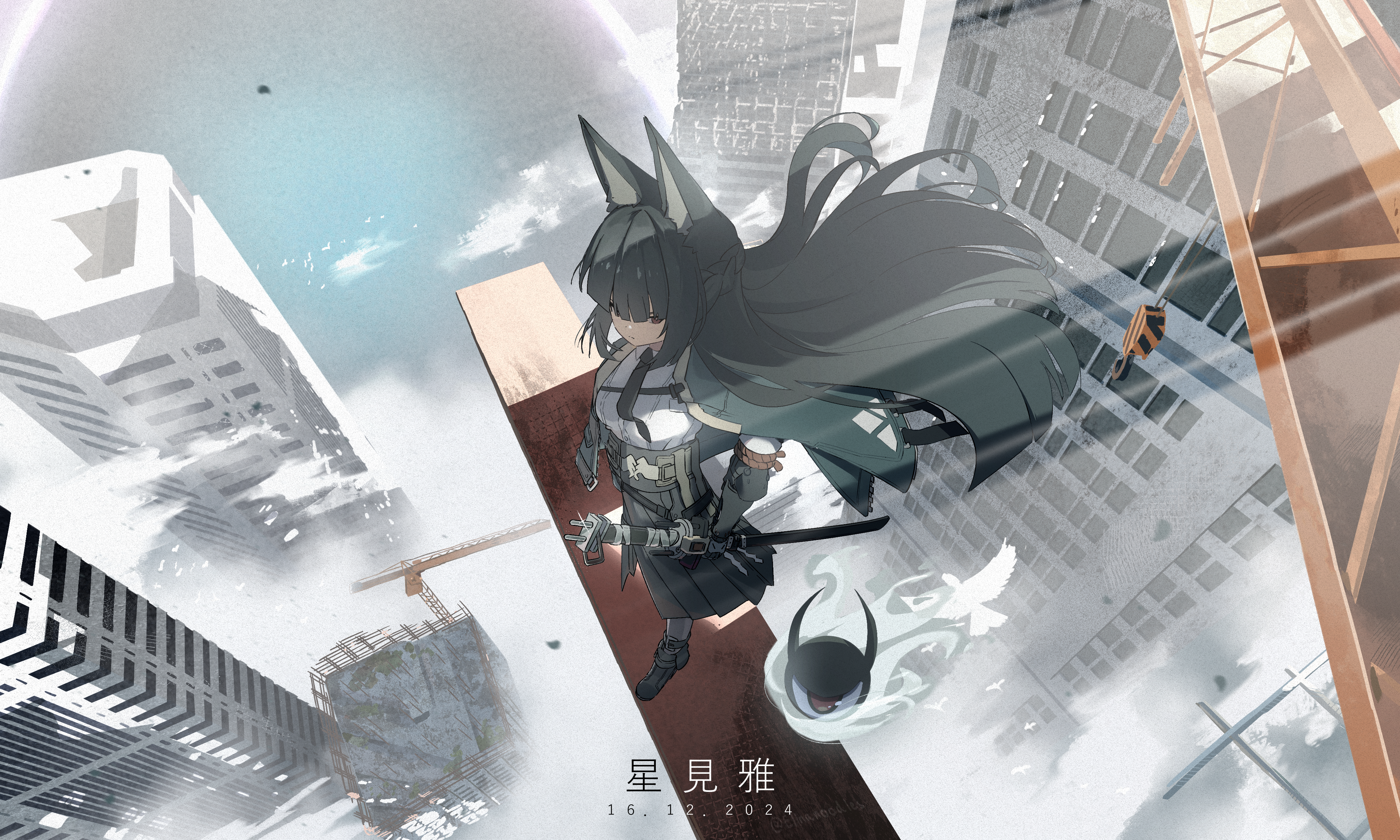 Hoshimi Miyabi & Tailless (Zenless Zone Zero) from Zenless Zone Zero drawn by Elinanoodles