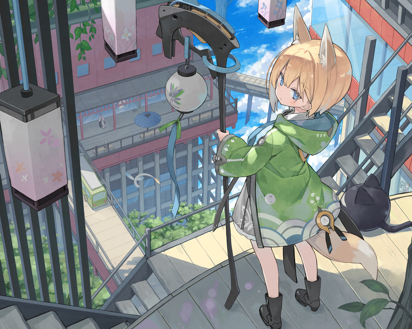 Shiratama Kitsune & Kuroino (Poco) drawn by Poco (asahi Age)