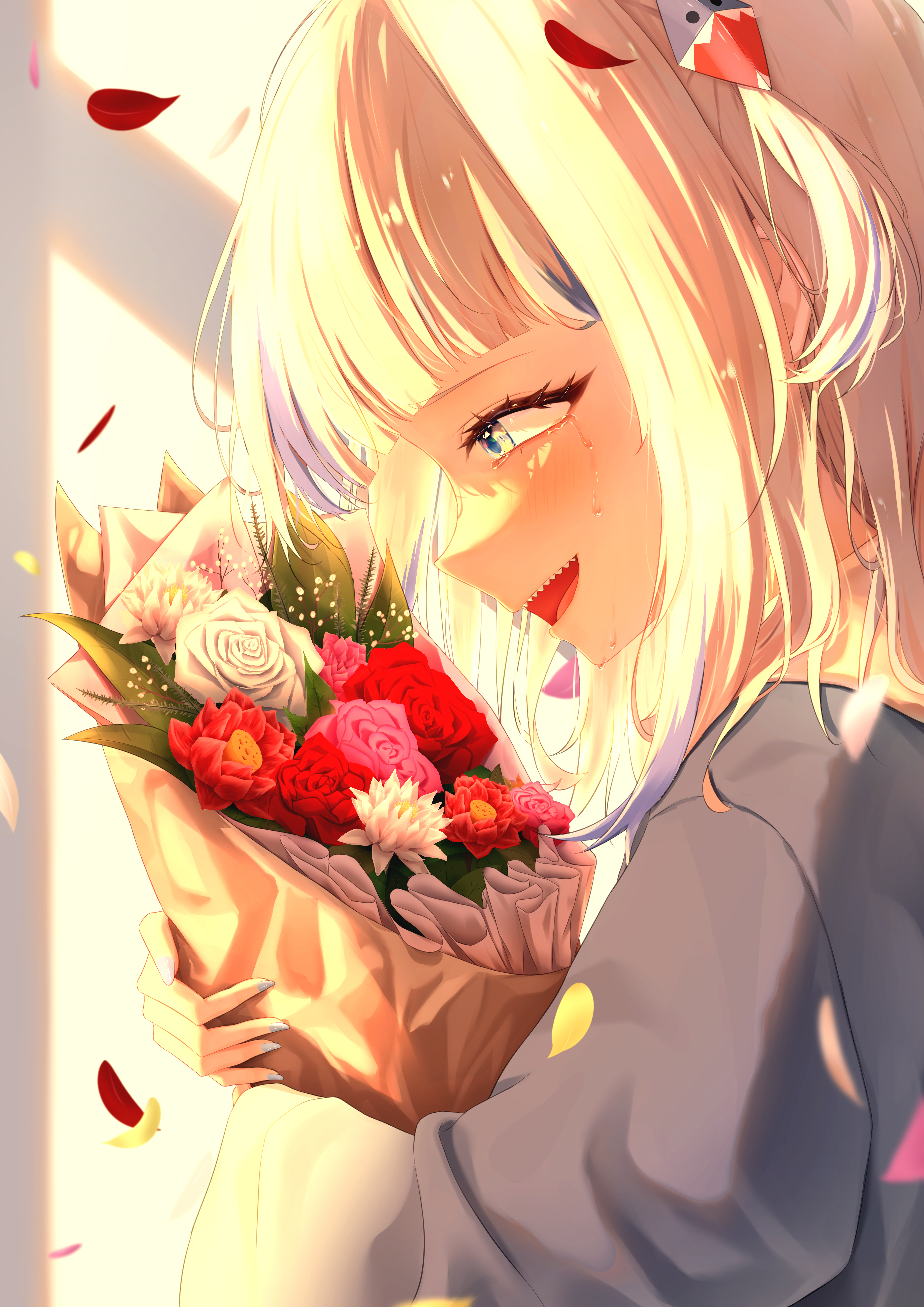 Gawr Gura & Gawr Gura (1st Costume) from Hololive & Hololive En drawn by Ramuneru