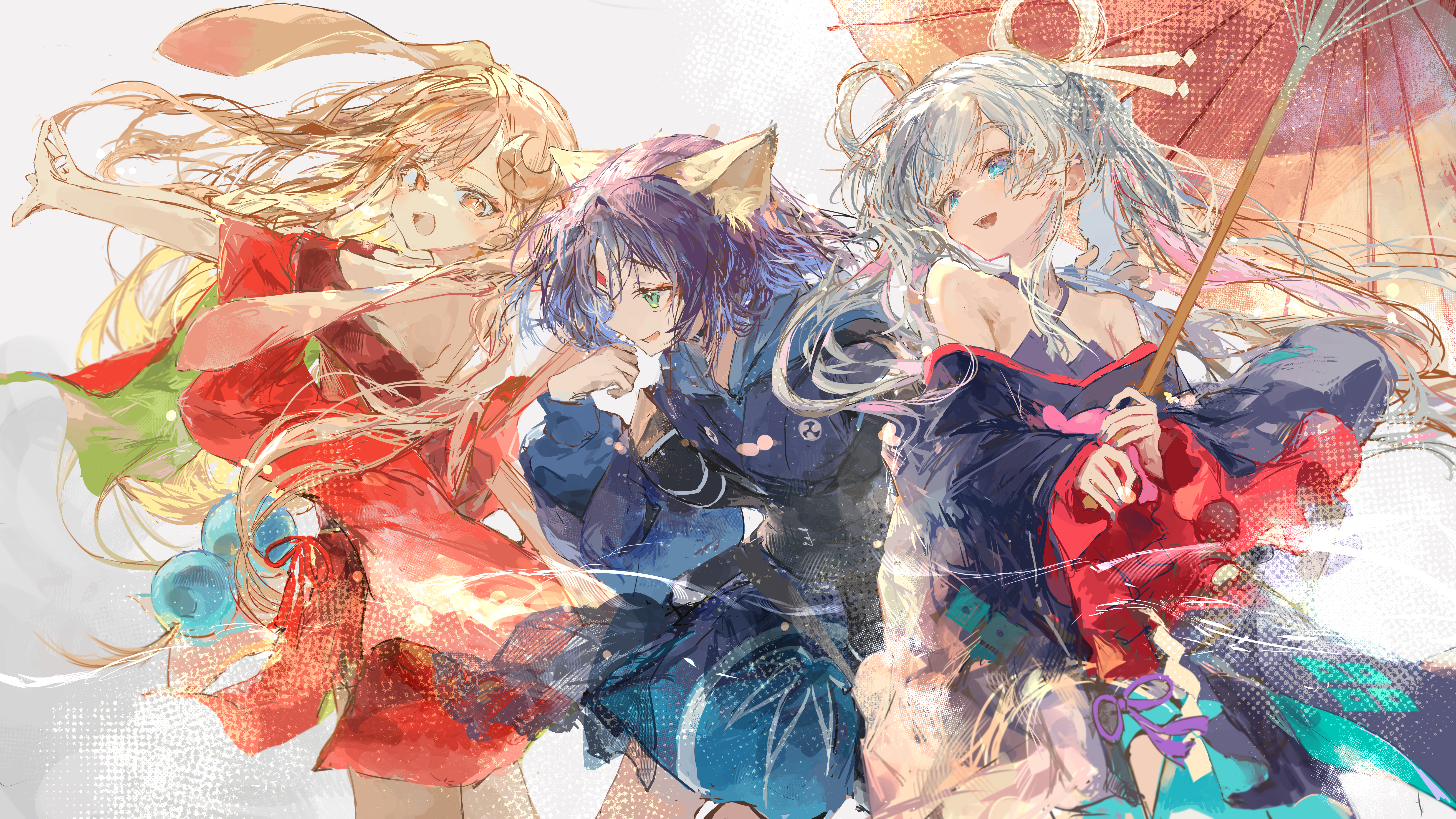 Kaguya (Cho Kaguya-hime!) & Runami Yachiyo & Sakayori Iroha from Cho Kaguya-hime! drawn by Ichika (ichika87)